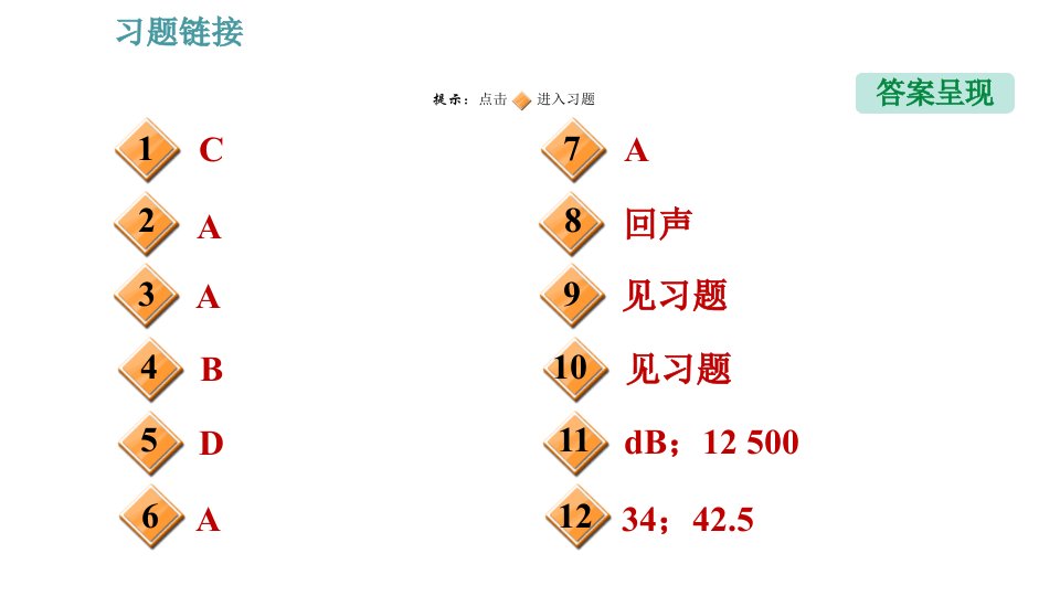 教科版八年级上册物理习题课件期末提分练案第2讲第1课时达标训练