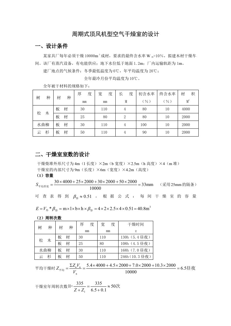 木材干燥室的设计