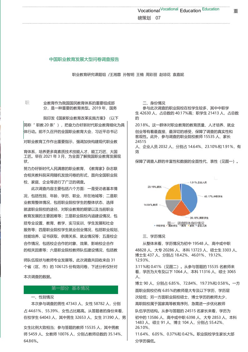 中国职业教育发展大型问卷调查报告