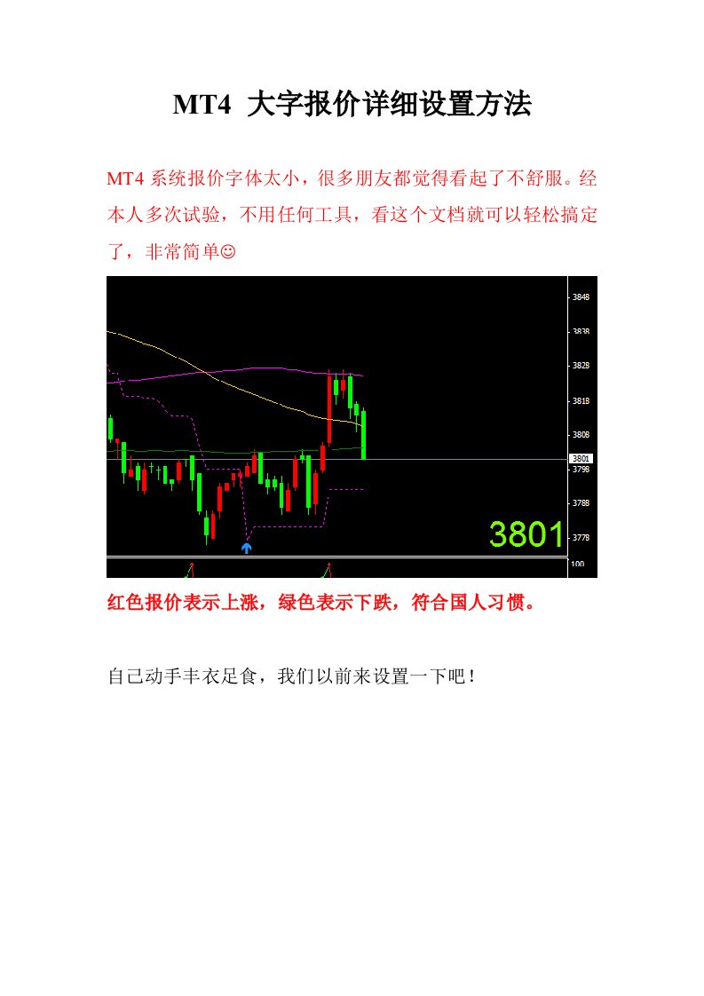 MT4平台大字详细设置方法