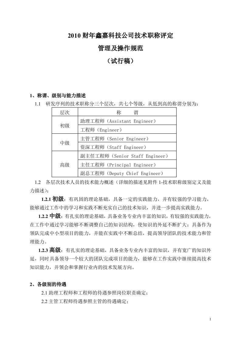 m60技术职称评定职称管理规范