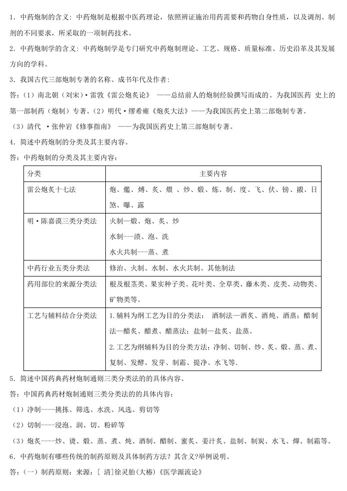 中药炮制学复习资料