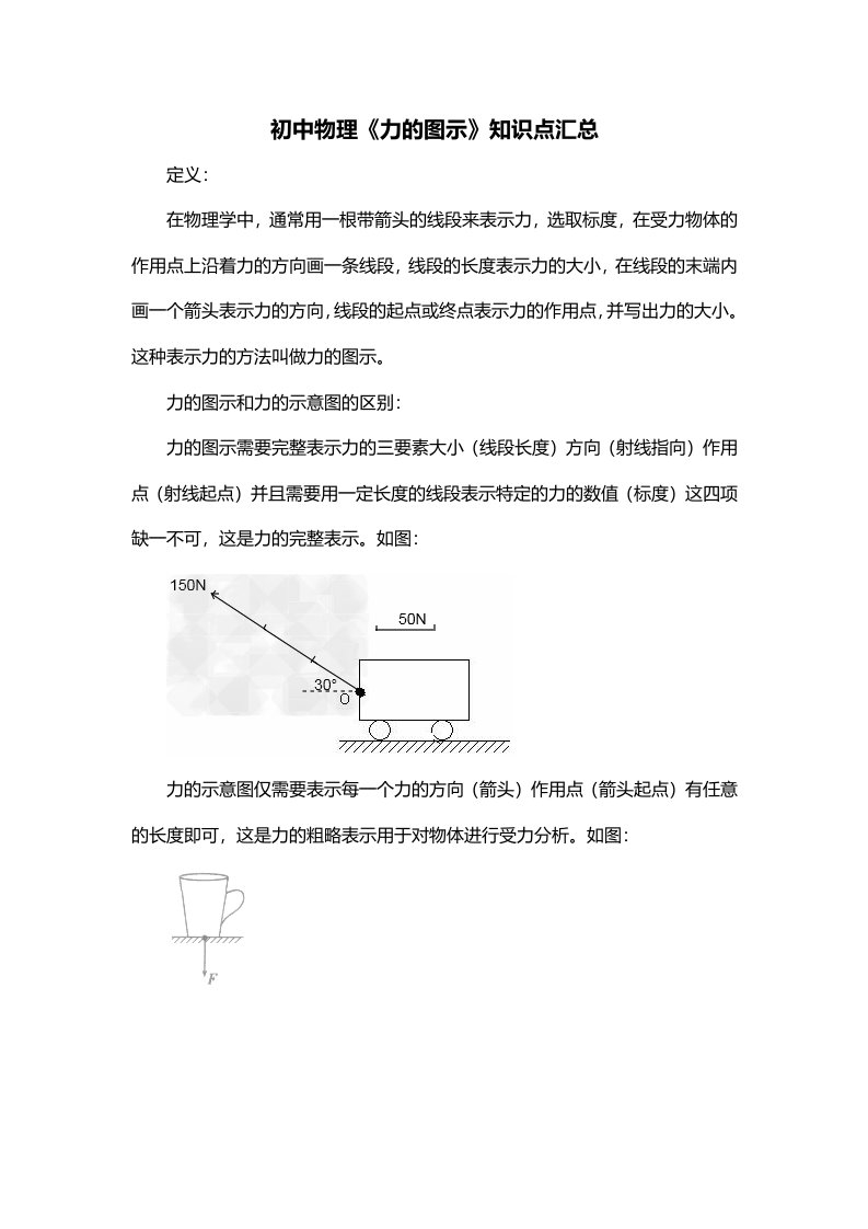 初中物理力的图示知识点汇总