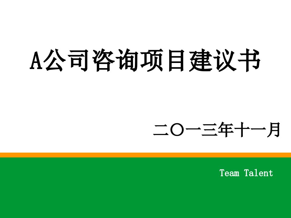 A公司咨询项目建议书