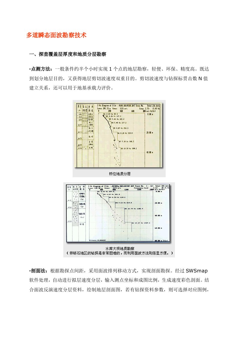 多道瞬态面波勘察技术