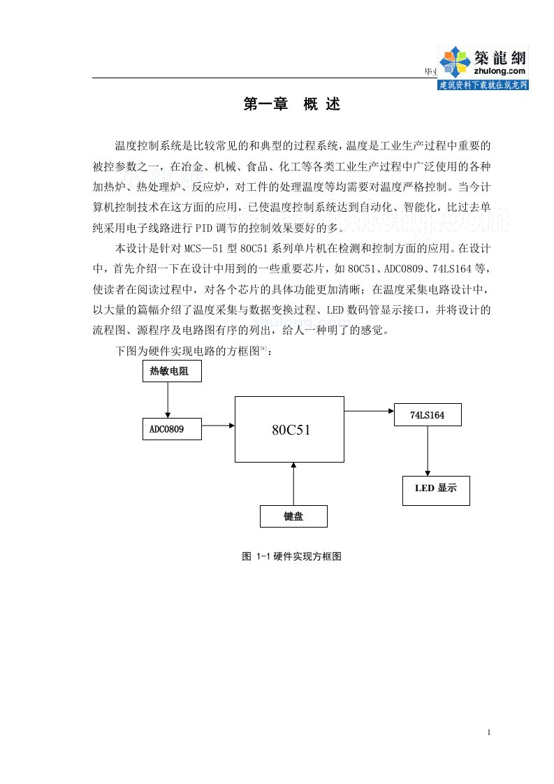 温度控制系统单片机毕业设计10元