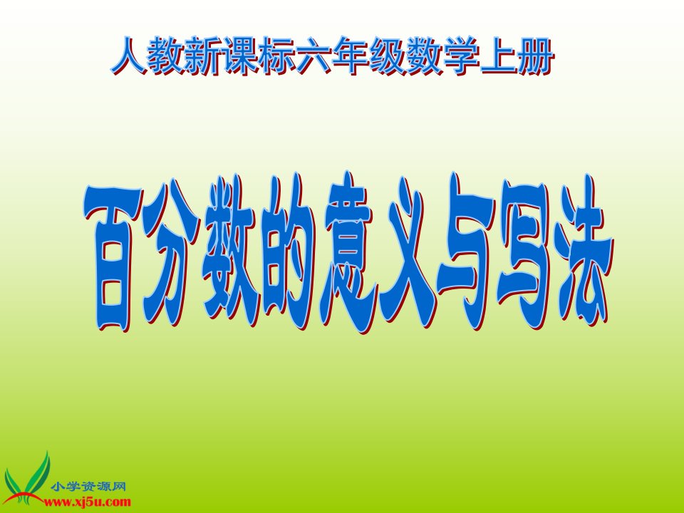 人教新课标数学六年级上册《百分数的意义和写法