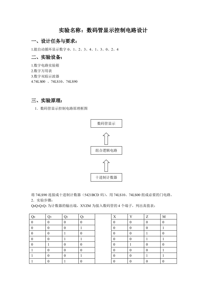 数码管显示控制电路设计