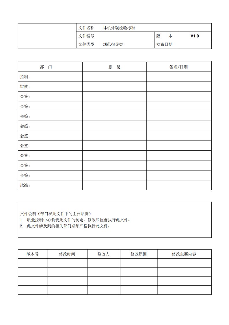 耳机外观检验标准