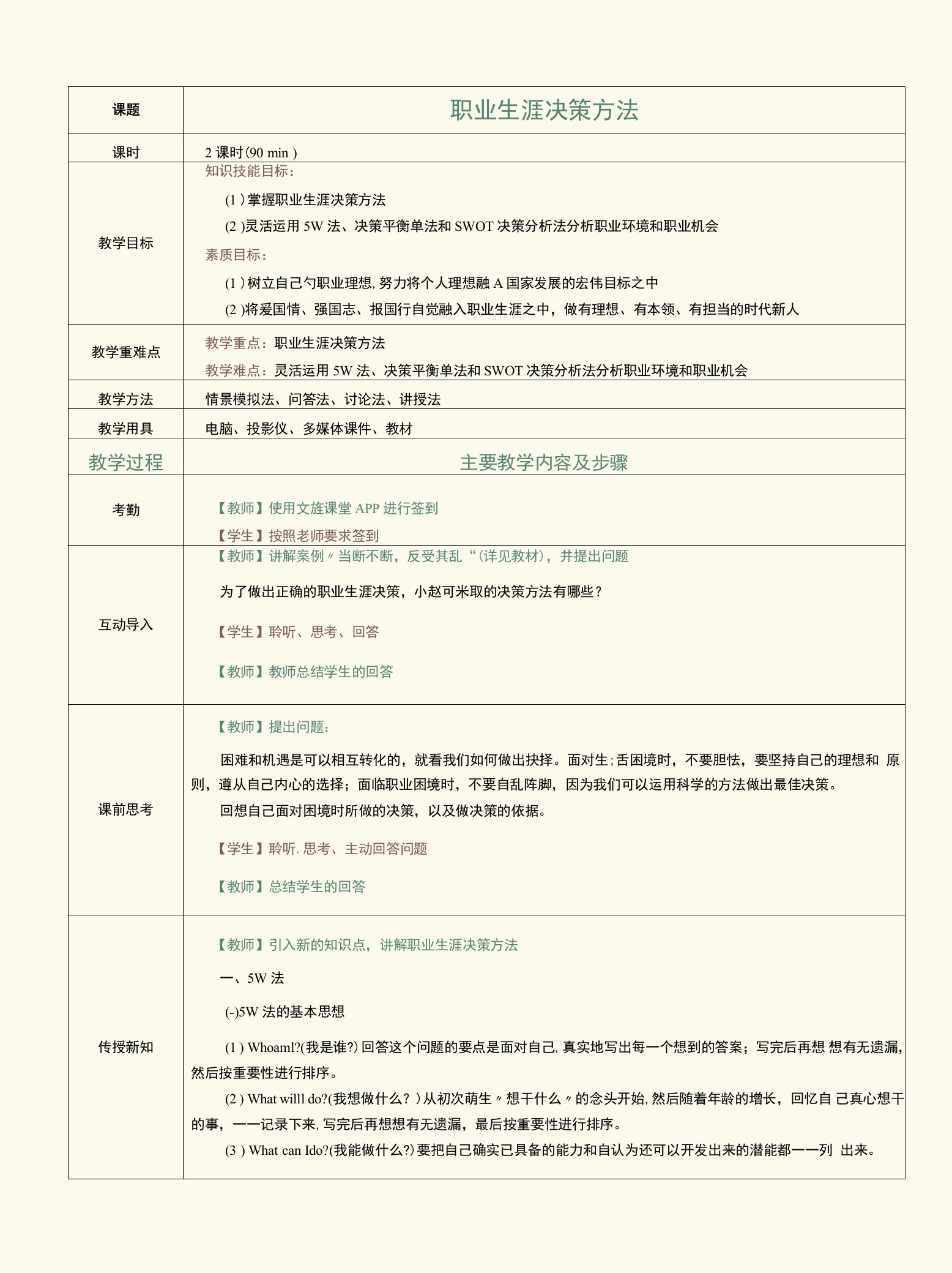 《点亮生命—大学生职业生涯发展与就业指导》教案