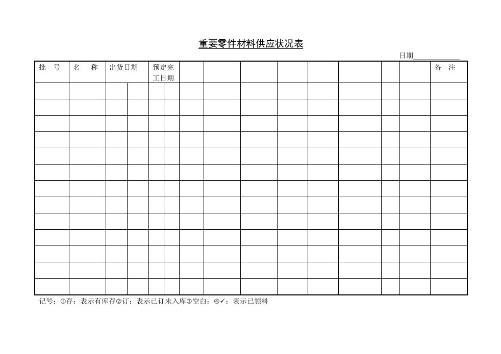 原材料管理制度表格