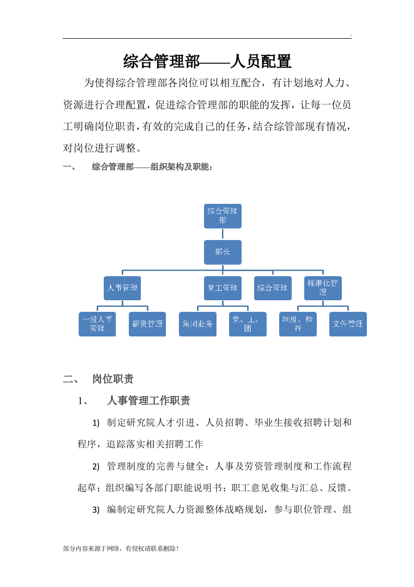 岗位调整方案