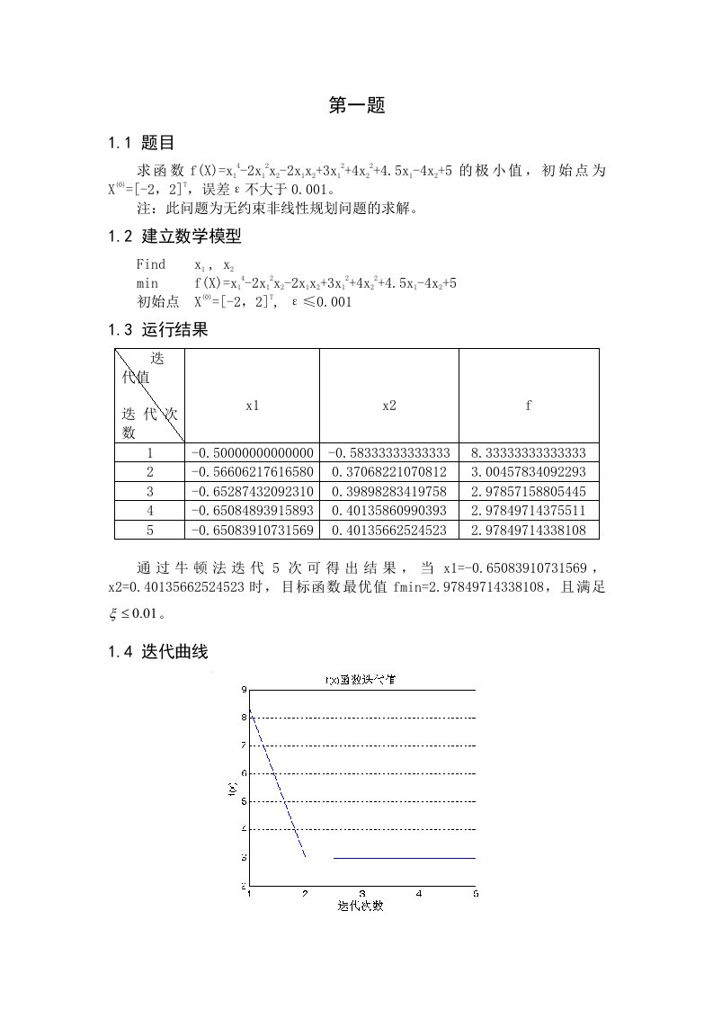 机械优化设计研究生大作业