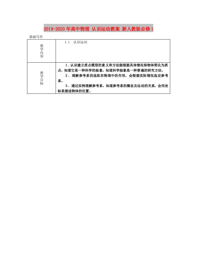 2019-2020年高中物理