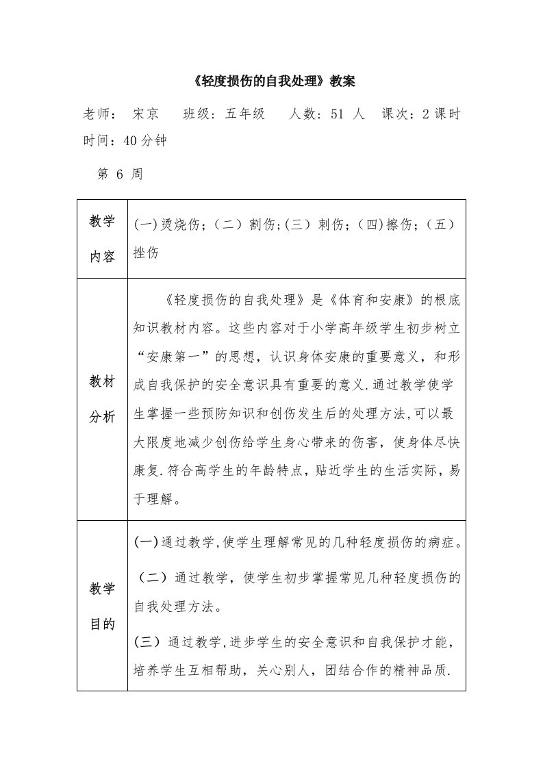 《轻度损伤的自我处理》教案[2]