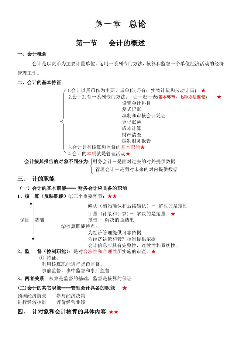 会计基础讲义(考试必直接打印版)