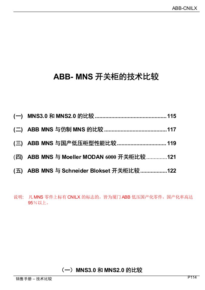 ABB：MNS3.0产品对比分析表（精选）