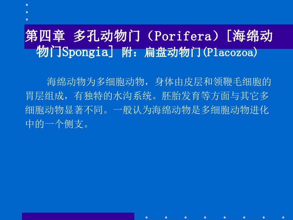 第四章海绵动物门和扁盘动物门