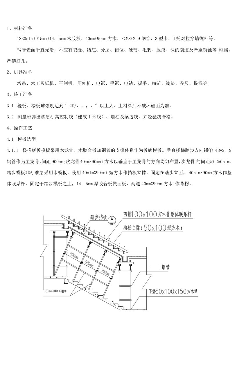 094-楼梯模板搭设施工技术交底