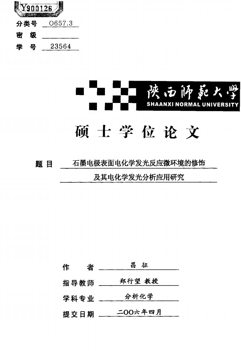 石墨电极表面电化学发光反应微环境的修饰及电化学发光分析应用的研究