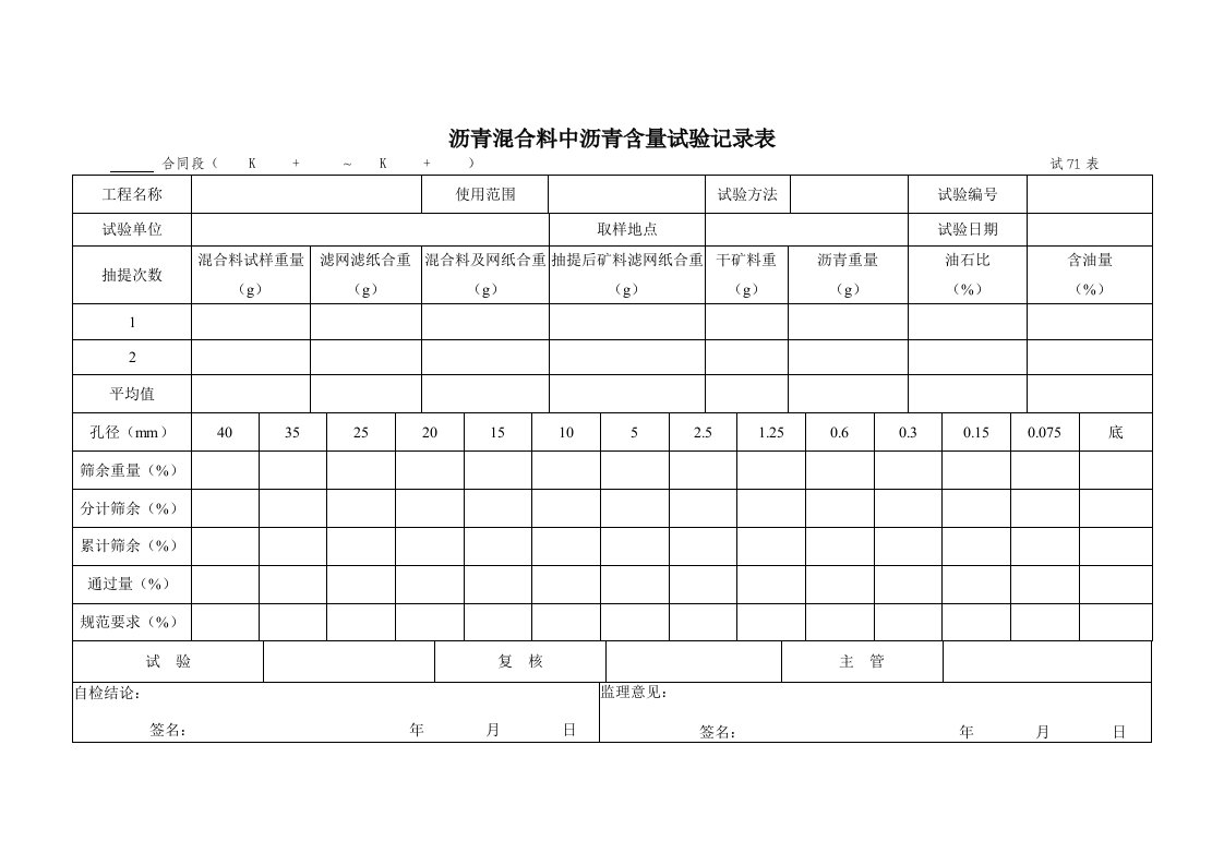 建筑工程-试71表