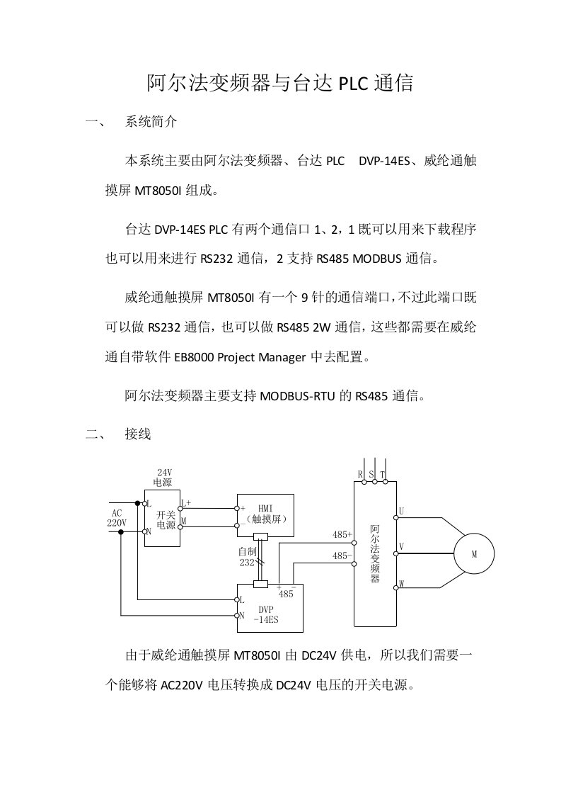 通信行业-台达PLC与阿尔法变频器的通信