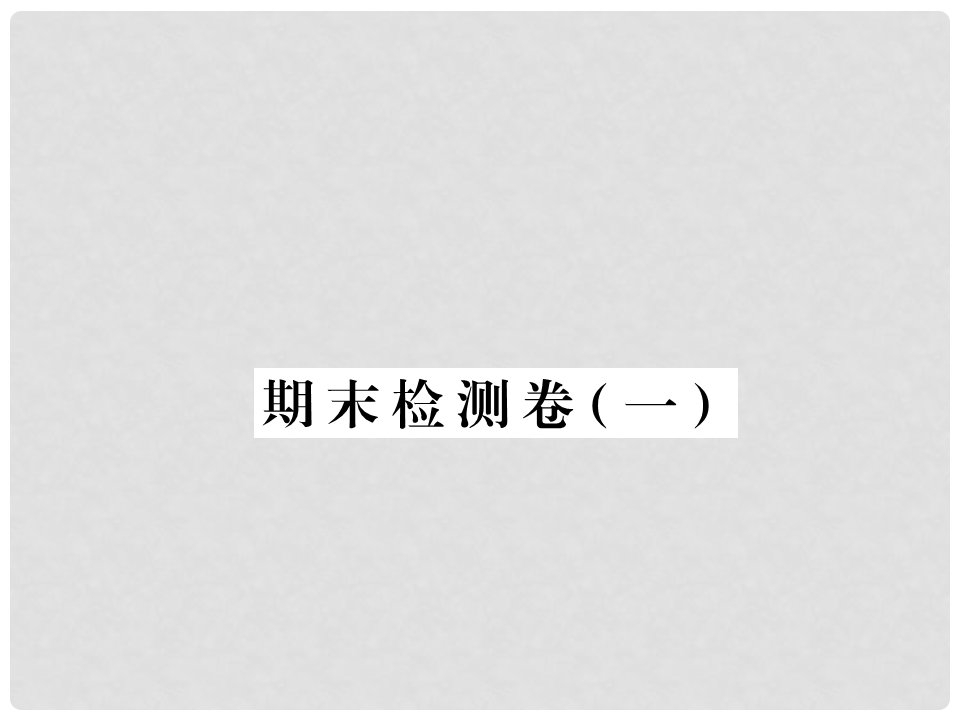 八年级数学下学期期末检测题（一）课件