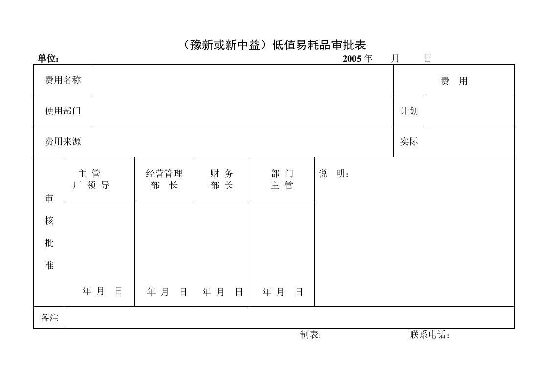 材料计划申报表.封面