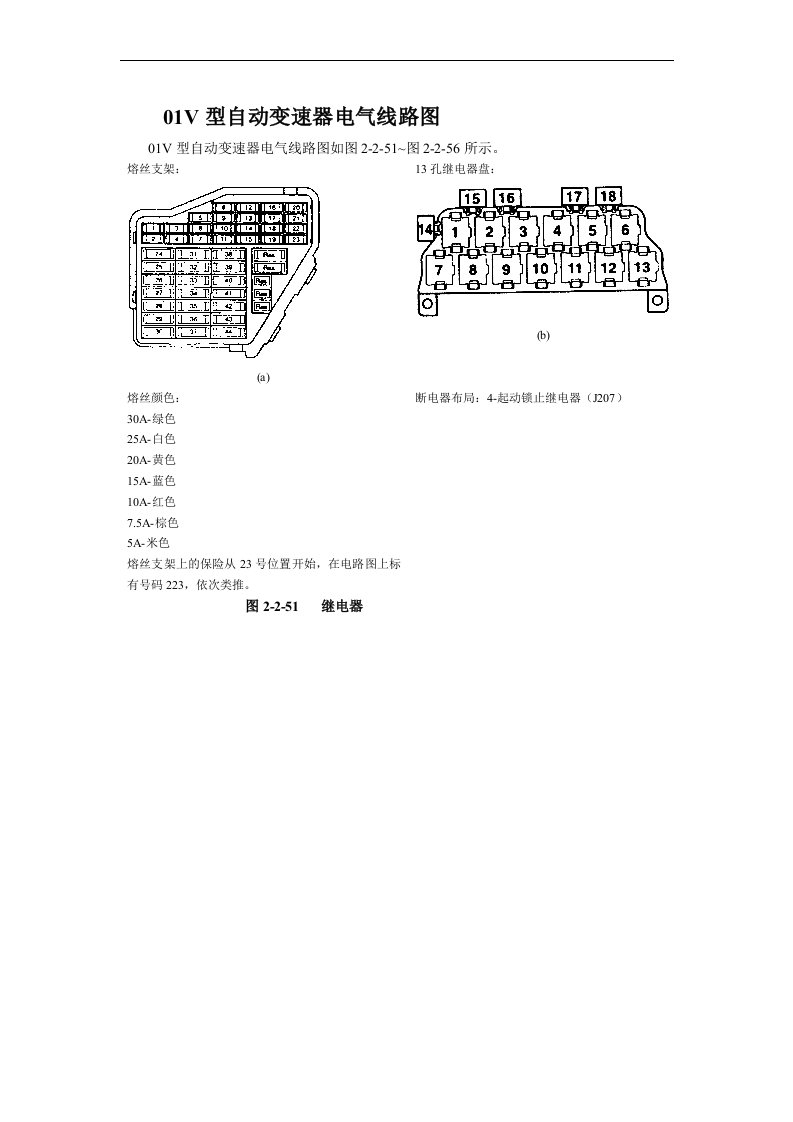 奥迪A6轿车-01V型自动变速器电气线路图