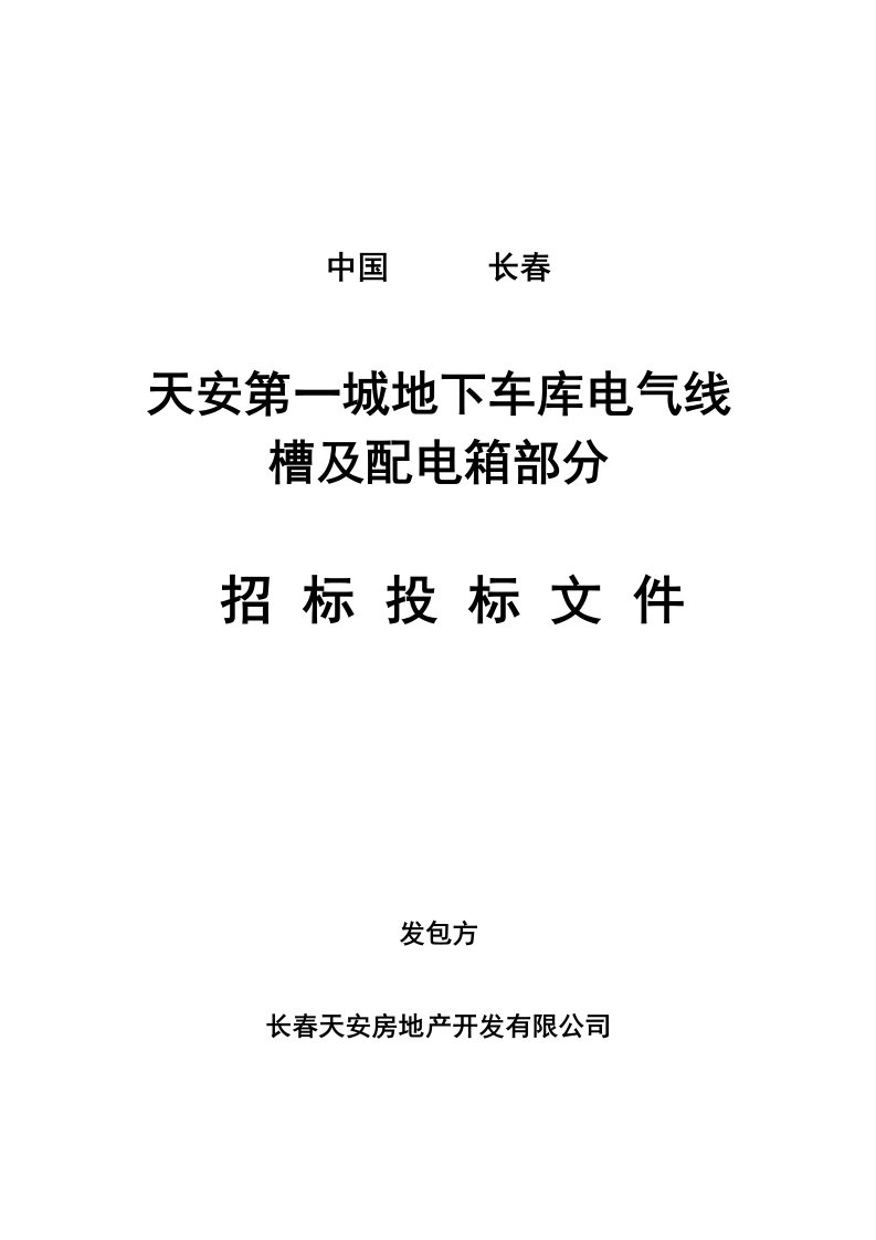 招标文件—地下车库电气线槽、配电箱范本