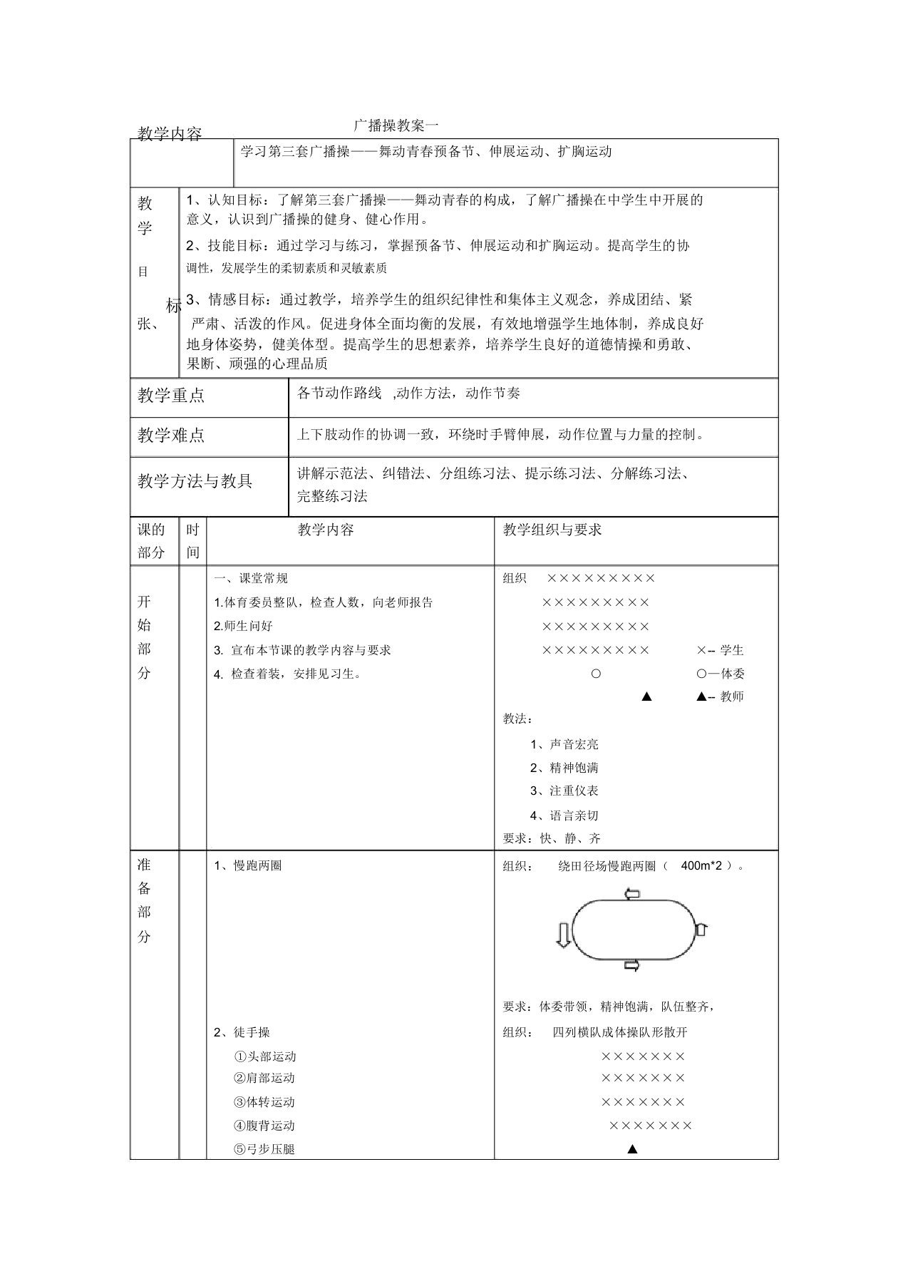 广播体操教案