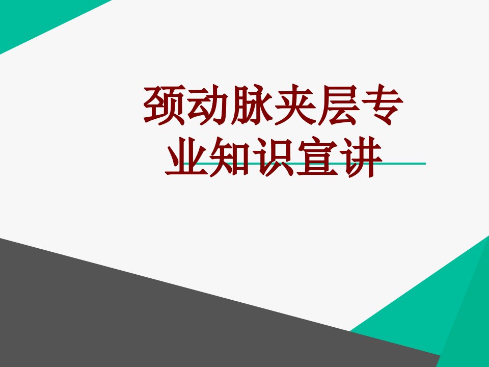 医学颈动脉夹层专业知识宣讲PPT培训课件