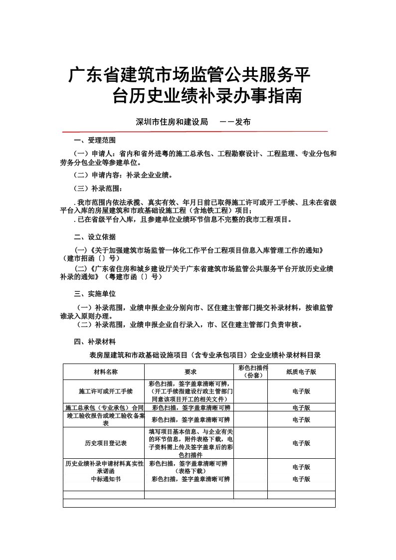 广东省建筑市场监管公共服务平台历史业绩补录办事指南