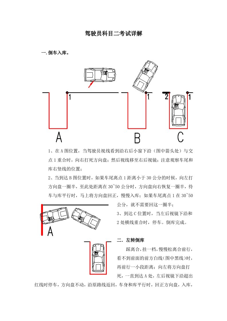 最新驾驶员科目二考试要点详解