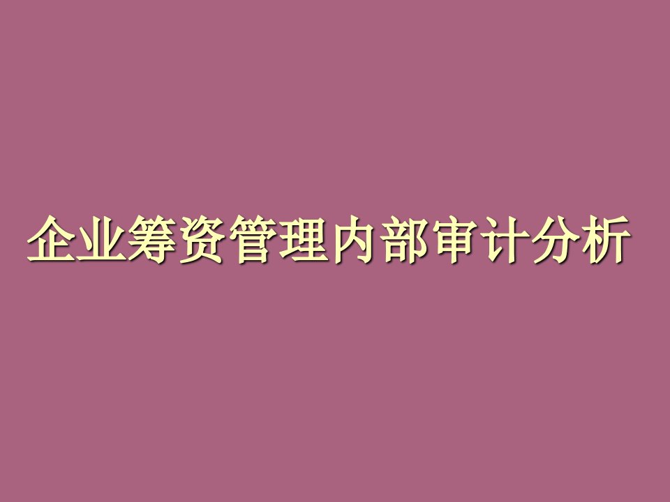 企业筹资管理内部审计分析ppt课件