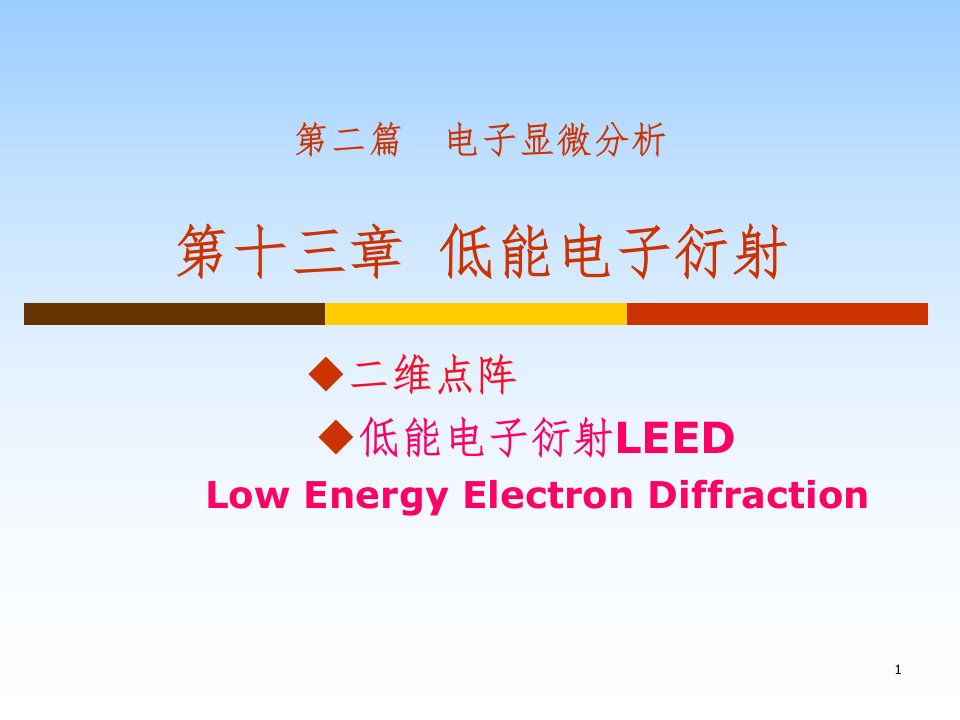 十三章低能电子衍射PPT课件