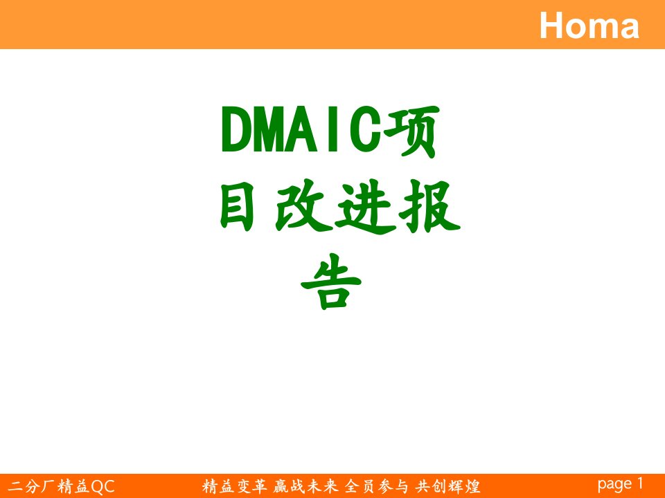 DMAIC项目改进报告-PPT课件