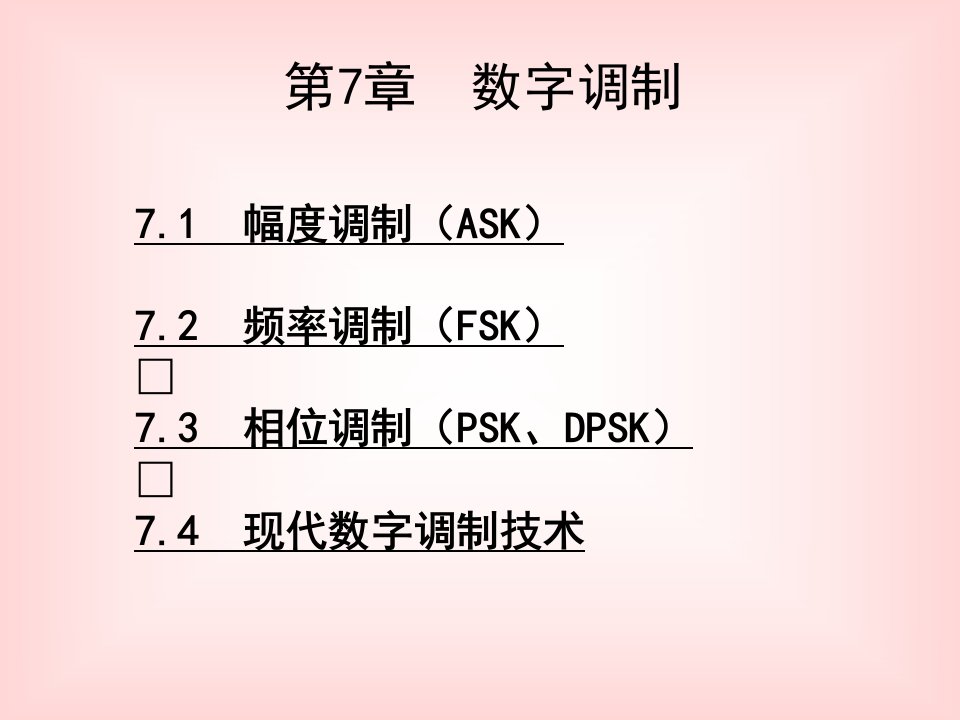 通信原理数字调制课件