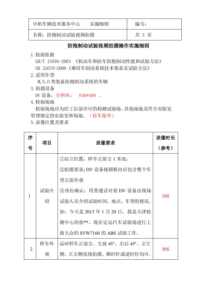 ABS录像实施细则