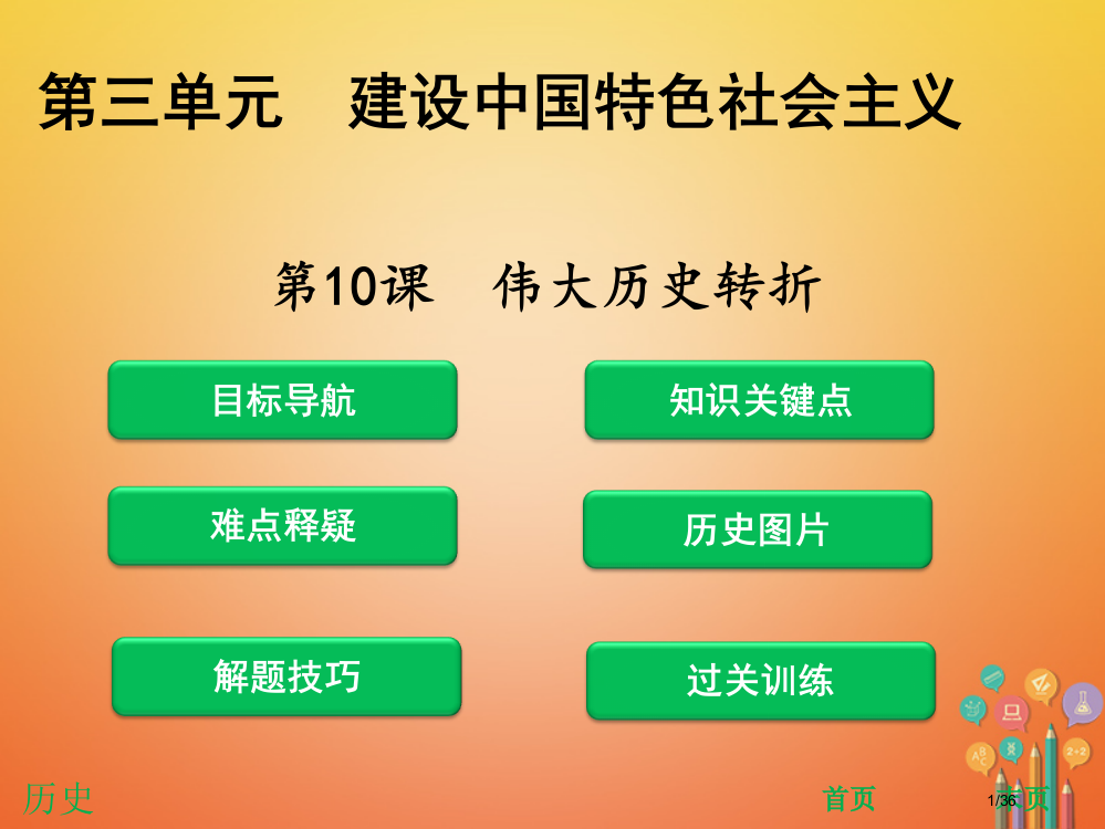 八年级历史下册第3单元建设中国特色社会主义第10课伟大的历史转折省公开课一等奖新名师优质课获奖PPT