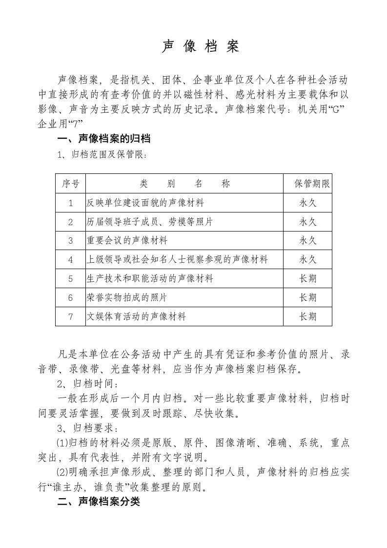 档案管理-声像档案