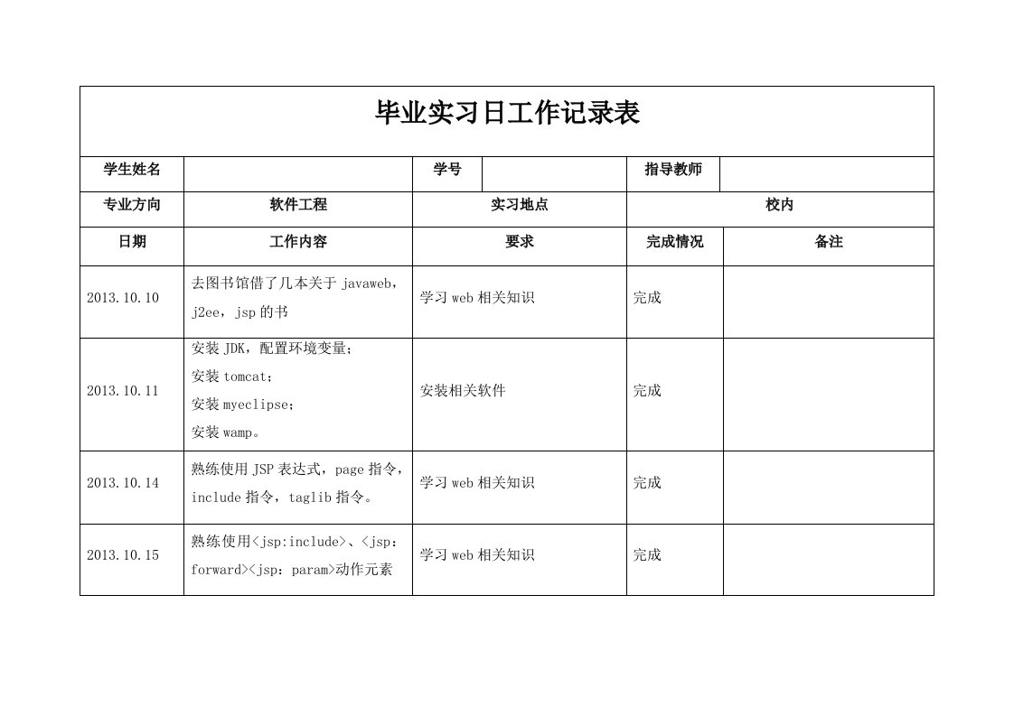 软件工程专业实习记