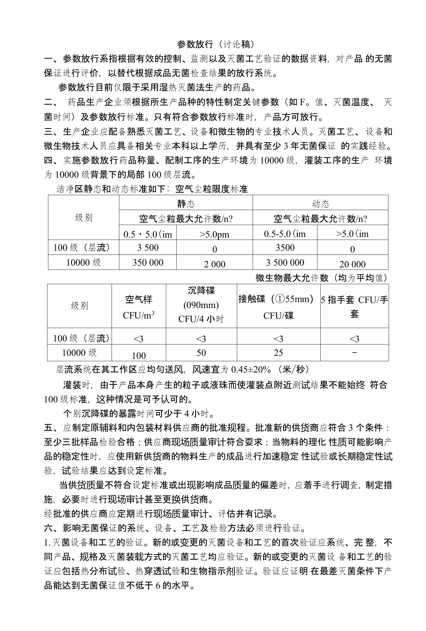 参数放行管理规定