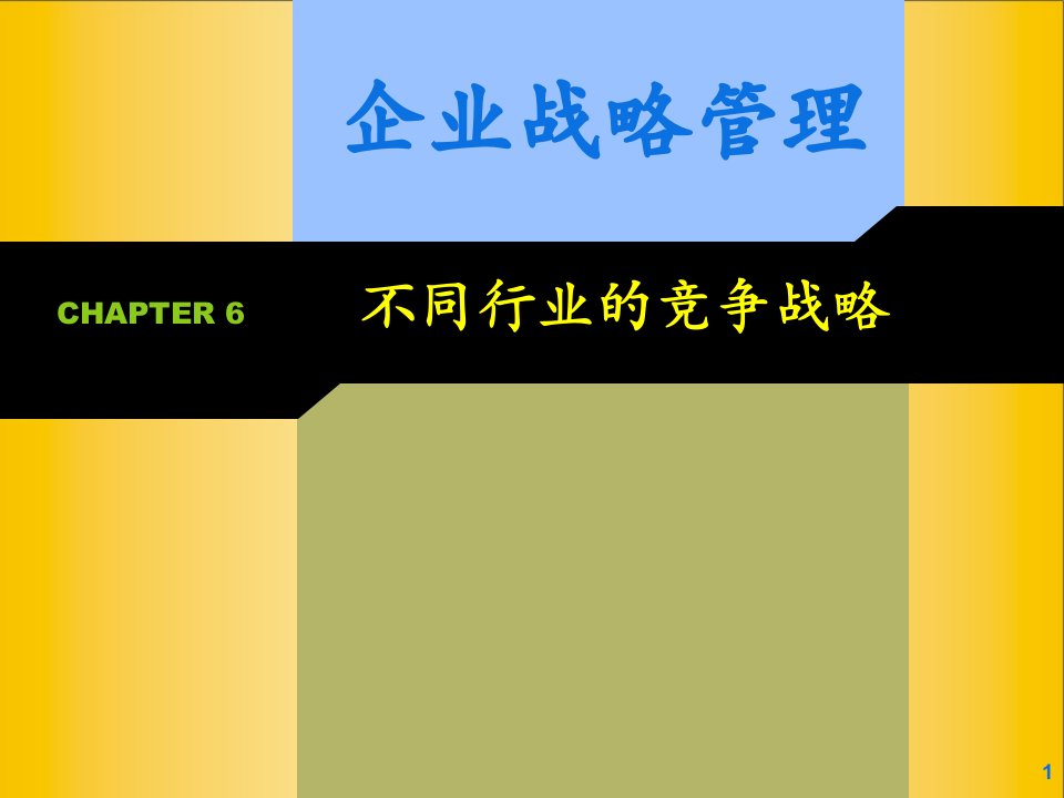 竞争策略-6不同行业的竞争战略