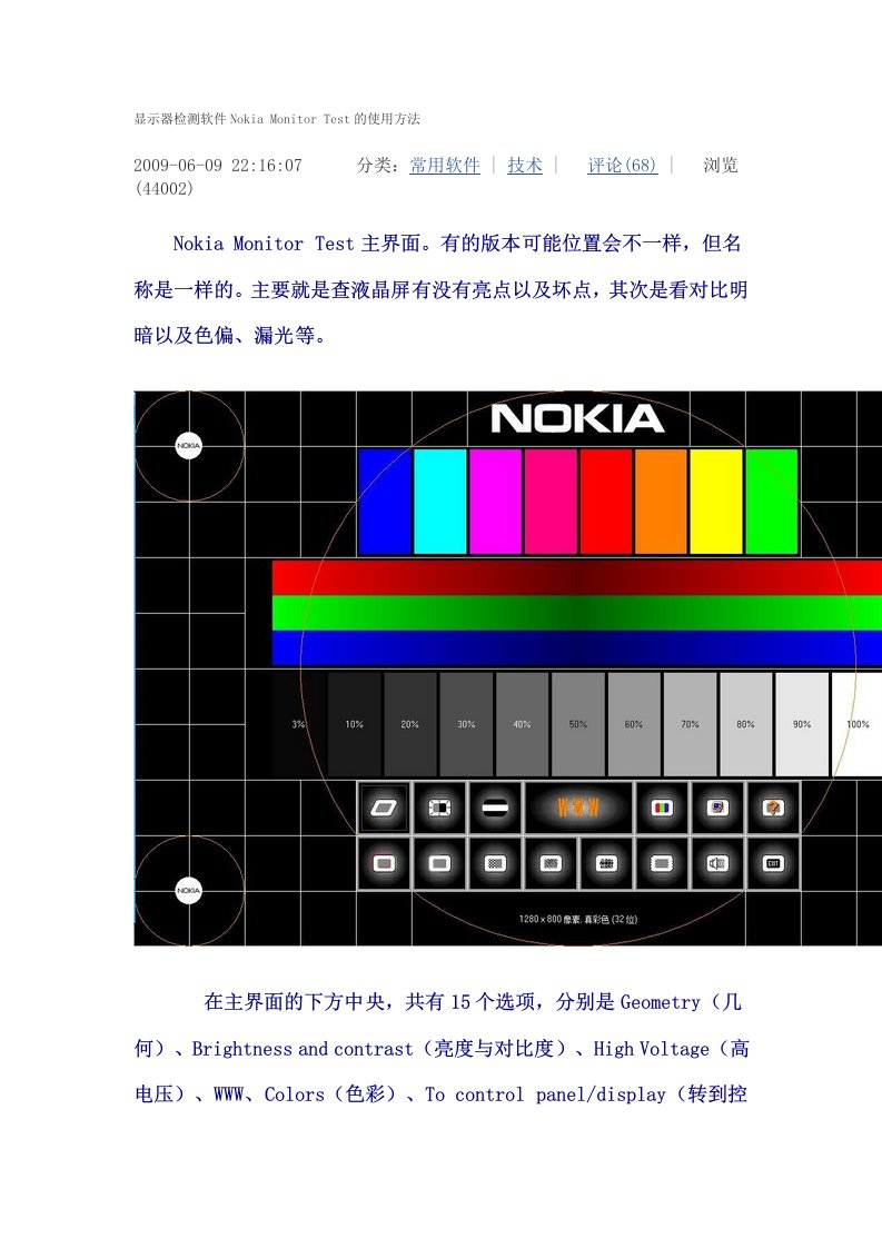 显示器检测软件Nokia