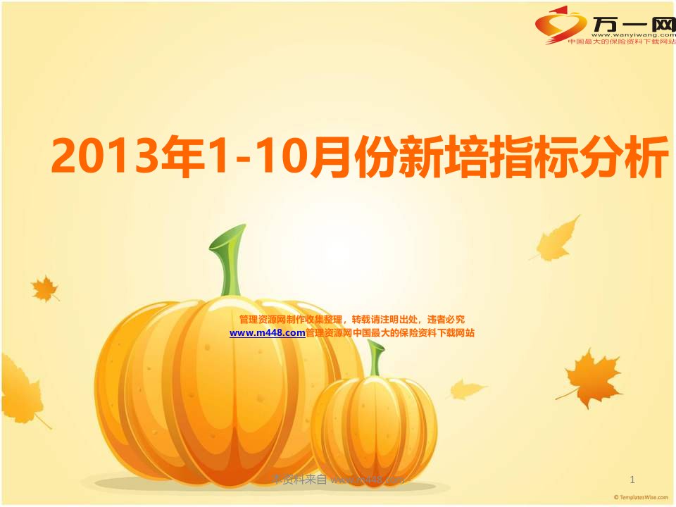 2013年1至10月新培指标分析小结PPT-经营管理