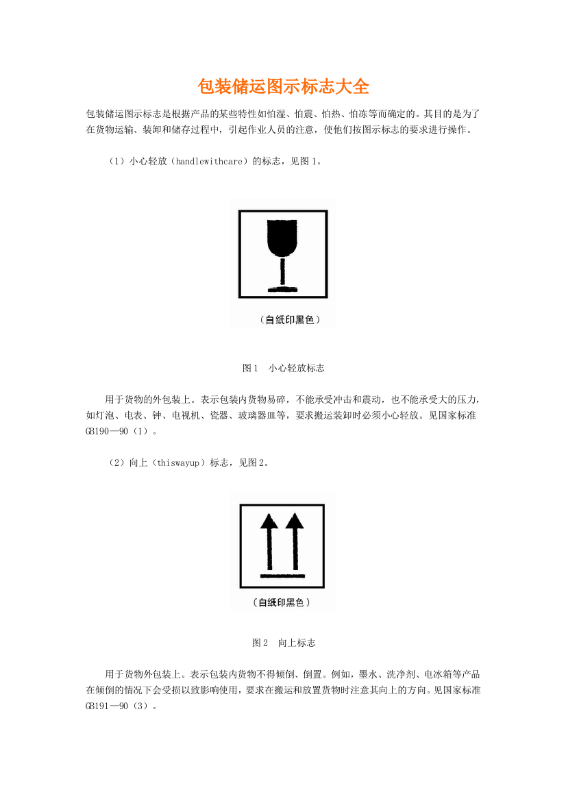 包装储运图示标志