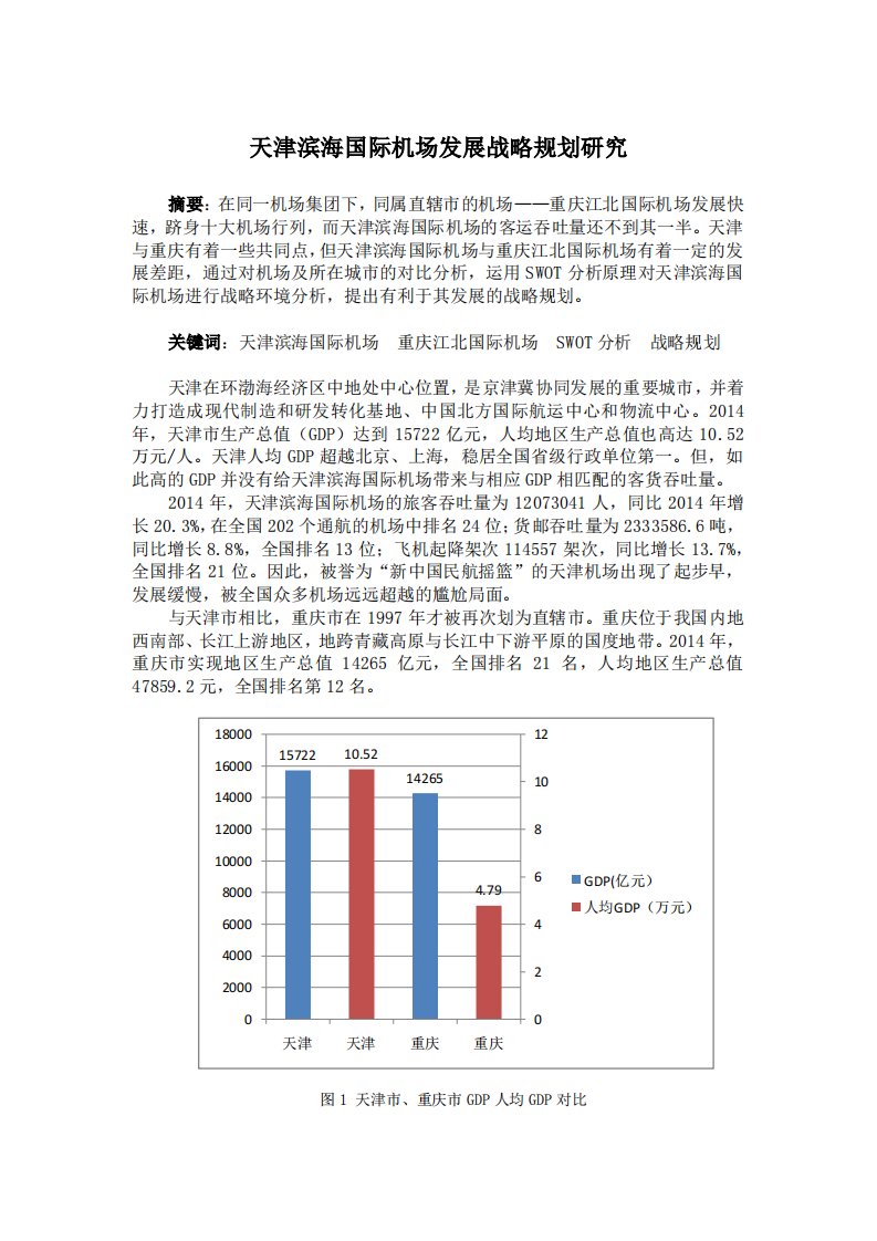 天津滨海国际机场发展战略规划研究