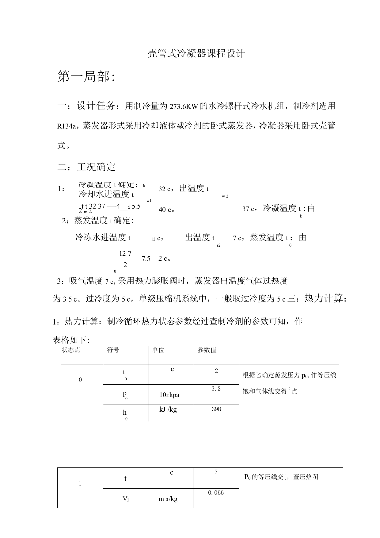 壳管式冷凝器课程设计报告