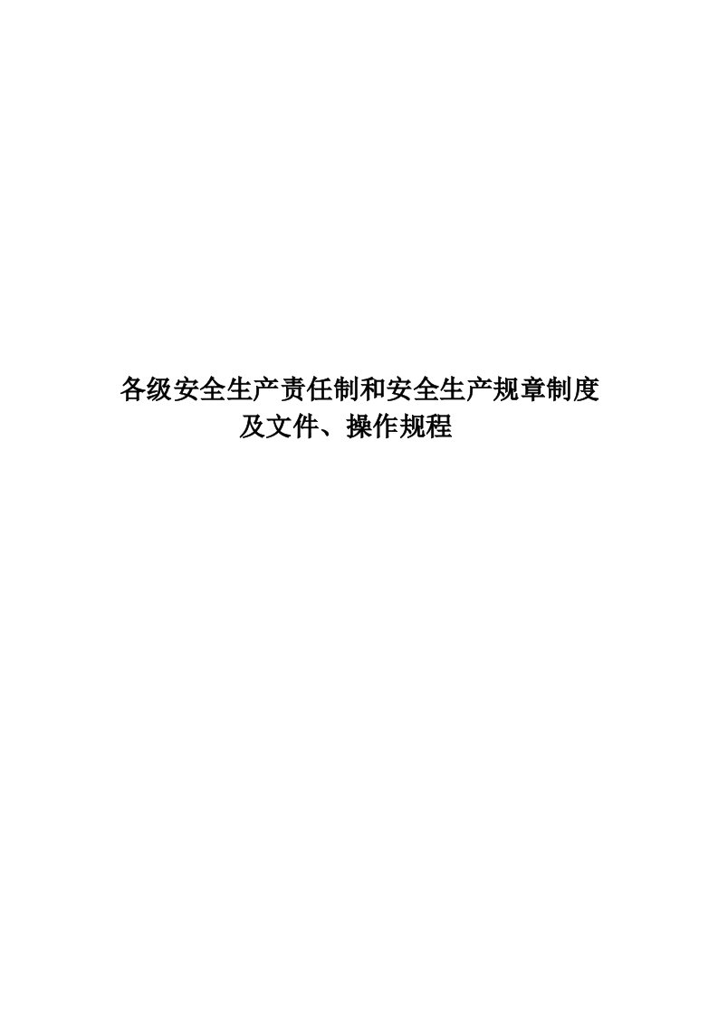 建设工程有限公司各级人员安全生产责任制汇编